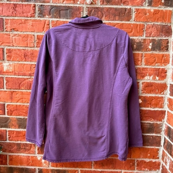 Hugs Soft Surroundings Womens Large Purple Tunic Sweater Zip Pockets - Picture 4 of 9